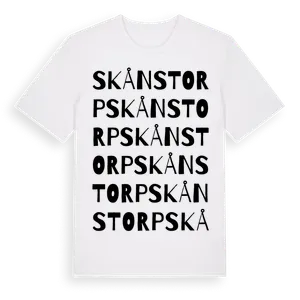 Skånstorp ordlek t-shirt – ekologisk bomull t-shirt från Pinshirt