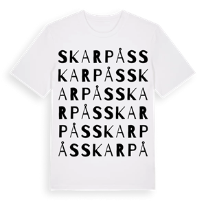Skarpås ordlek t-shirt – ekologisk bomull t-shirt från Pinshirt