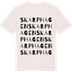Vintage White t-shirt med Skarphagen ordlek t-shirt