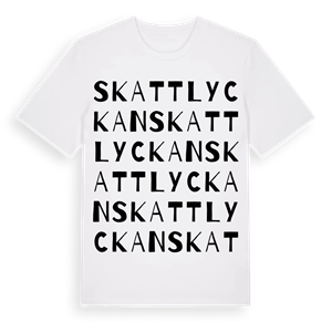 Skattlyckan ordlek t-shirt – ekologisk bomull t-shirt från Pinshirt