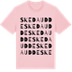 Pink Cotton t-shirt med Skeda Udde ordlek t-shirt