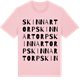 Pink Cotton t-shirt med Skinnartorp ordlek t-shirt