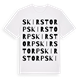 White t-shirt med Skirstorp ordlek t-shirt
