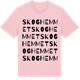 Pink Cotton t-shirt med Skoghemmet ordlek t-shirt