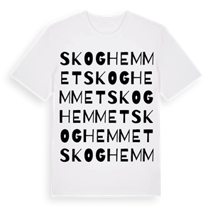 Skoghemmet ordlek t-shirt – ekologisk bomull t-shirt från Pinshirt