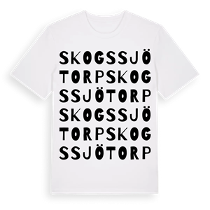 Skogssjötorp ordlek t-shirt – ekologisk bomull t-shirt från Pinshirt