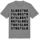 Mid Heather Gray t-shirt med Skogstorp ordlek t-shirt