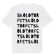 White t-shirt med Sköldtorpet ordlek t-shirt