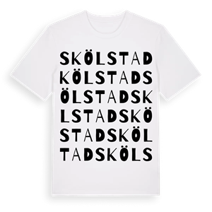Skölstad ordlek t-shirt – ekologisk bomull t-shirt från Pinshirt
