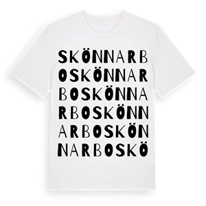 Skönnarbo ordlek t-shirt – ekologisk bomull t-shirt från Pinshirt