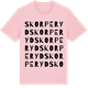 Pink Cotton t-shirt med Skorperyd ordlek t-shirt