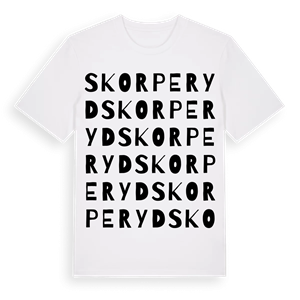 Skorperyd ordlek t-shirt – ekologisk bomull t-shirt från Pinshirt