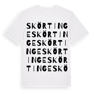 Skörtinge ordlek t-shirt – ekologisk bomull t-shirt från Pinshirt