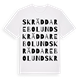 White t-shirt med Skräddarebolund ordlek t-shirt