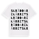 White t-shirt med Skräddarekärret ordlek t-shirt
