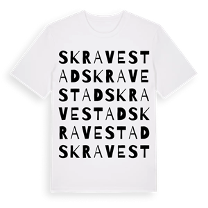 Skravestad ordlek t-shirt – ekologisk bomull t-shirt från Pinshirt