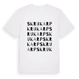 Skrukarp ordlek t-shirt – ekologisk bomull t-shirt från PinShirt