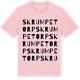 Pink Cotton t-shirt med Skrumpetorp ordlek t-shirt