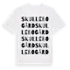 White t-shirt med Skullebo Gård ordlek t-shirt