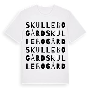 Skullebo gård ordlek t-shirt – ekologisk bomull t-shirt från Pinshirt
