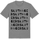 Mid Heather Gray t-shirt med Skuthagen ordlek t-shirt