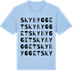 Blue Soul t-shirt med Skybygget ordlek t-shirt