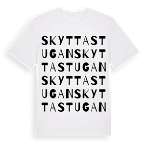 Skyttastugan ordlek t-shirt – ekologisk bomull t-shirt från Pinshirt