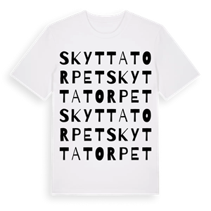 Skyttatorpet ordlek t-shirt – ekologisk bomull t-shirt från Pinshirt