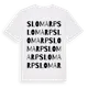White t-shirt med Slomarp ordlek t-shirt