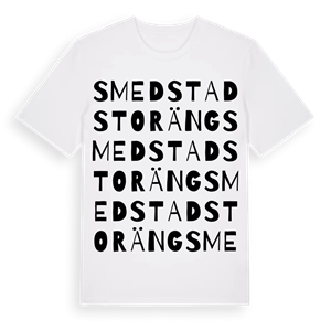 Smedstad storäng ordlek t-shirt – ekologisk bomull t-shirt från Pinshirt