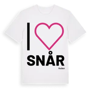 Jag älskar Snår t-shirt stort tryck – ekologisk bomull t-shirt från Pinshirt