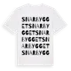 White t-shirt med Snarbygget ordlek t-shirt