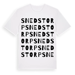 Snedstorp ordlek t-shirt – ekologisk bomull t-shirt från Pinshirt