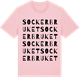 Pink Cotton t-shirt med Sockerbruket ordlek t-shirt