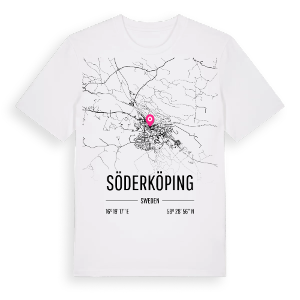 Söderköping karta t-shirt – ekologisk bomull t-shirt från Pinshirt