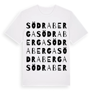 Södra Berga ordlek t-shirt – ekologisk bomull t-shirt från Pinshirt