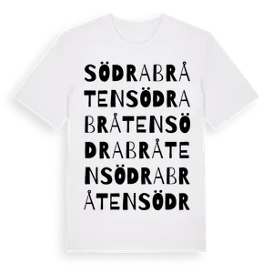 Södra Bråten ordlek t-shirt – ekologisk bomull t-shirt från Pinshirt