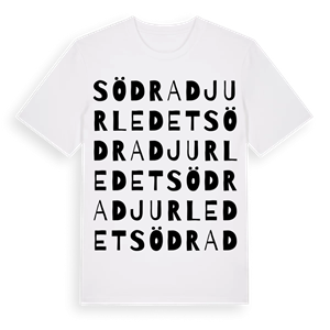 Södra Djurledet ordlek t-shirt – ekologisk bomull t-shirt från Pinshirt