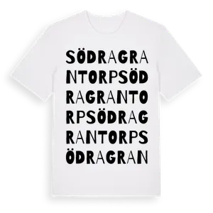 Södra Grantorp ordlek t-shirt – ekologisk bomull t-shirt från Pinshirt