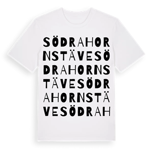 Södra Hornstäve ordlek t-shirt – ekologisk bomull t-shirt från Pinshirt