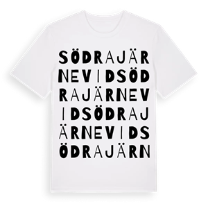 Södra Järnevid ordlek t-shirt – ekologisk bomull t-shirt från Pinshirt