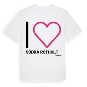 Jag älskar Södra Rothult t-shirt stort tryck – ekologisk bomull t-shirt från Pinshirt