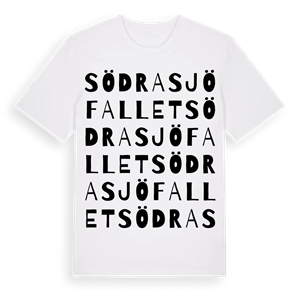 Södra Sjöfallet ordlek t-shirt – ekologisk bomull t-shirt från Pinshirt
