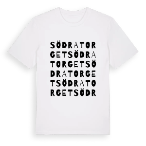Södra torget ordlek t-shirt – ekologisk bomull t-shirt från Pinshirt