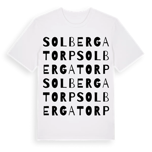 Solbergatorp ordlek t-shirt – ekologisk bomull t-shirt från Pinshirt