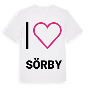 Jag älskar Sörby t-shirt stort tryck – ekologisk bomull t-shirt från PinShirt