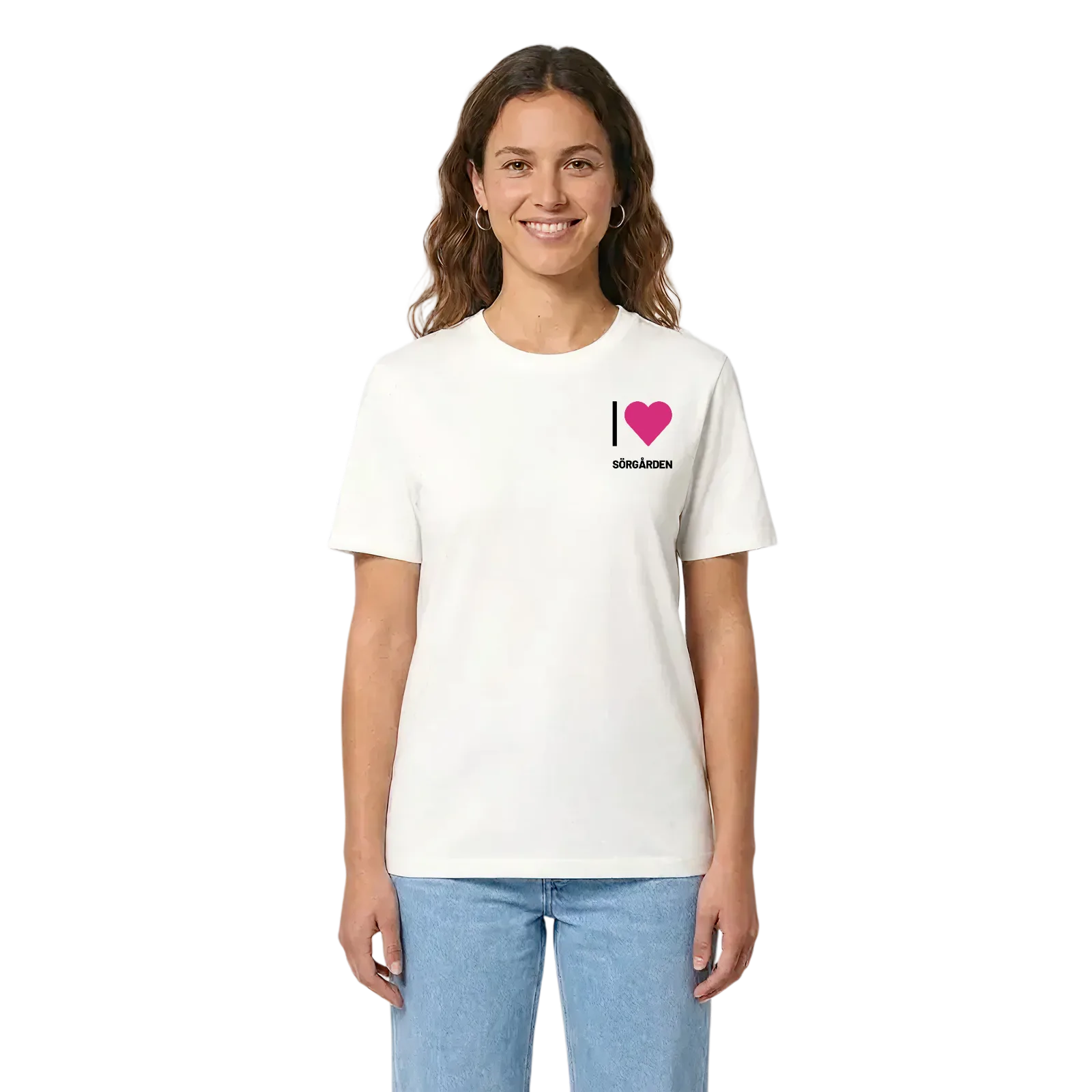 Jag älskar Sörgården t-shirt litet tryck – White, i miljö