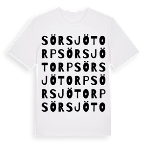 Sörsjötorp ordlek t-shirt – ekologisk bomull t-shirt från Pinshirt