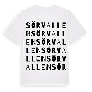 Sörvallen ordlek t-shirt – ekologisk bomull t-shirt från Pinshirt