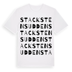 Stackstensudden ordlek t-shirt – ekologisk bomull t-shirt från Pinshirt